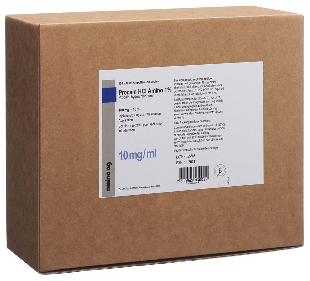 PROCAINE HCL Amino 100 mg/10ml 100 amp 10 ml