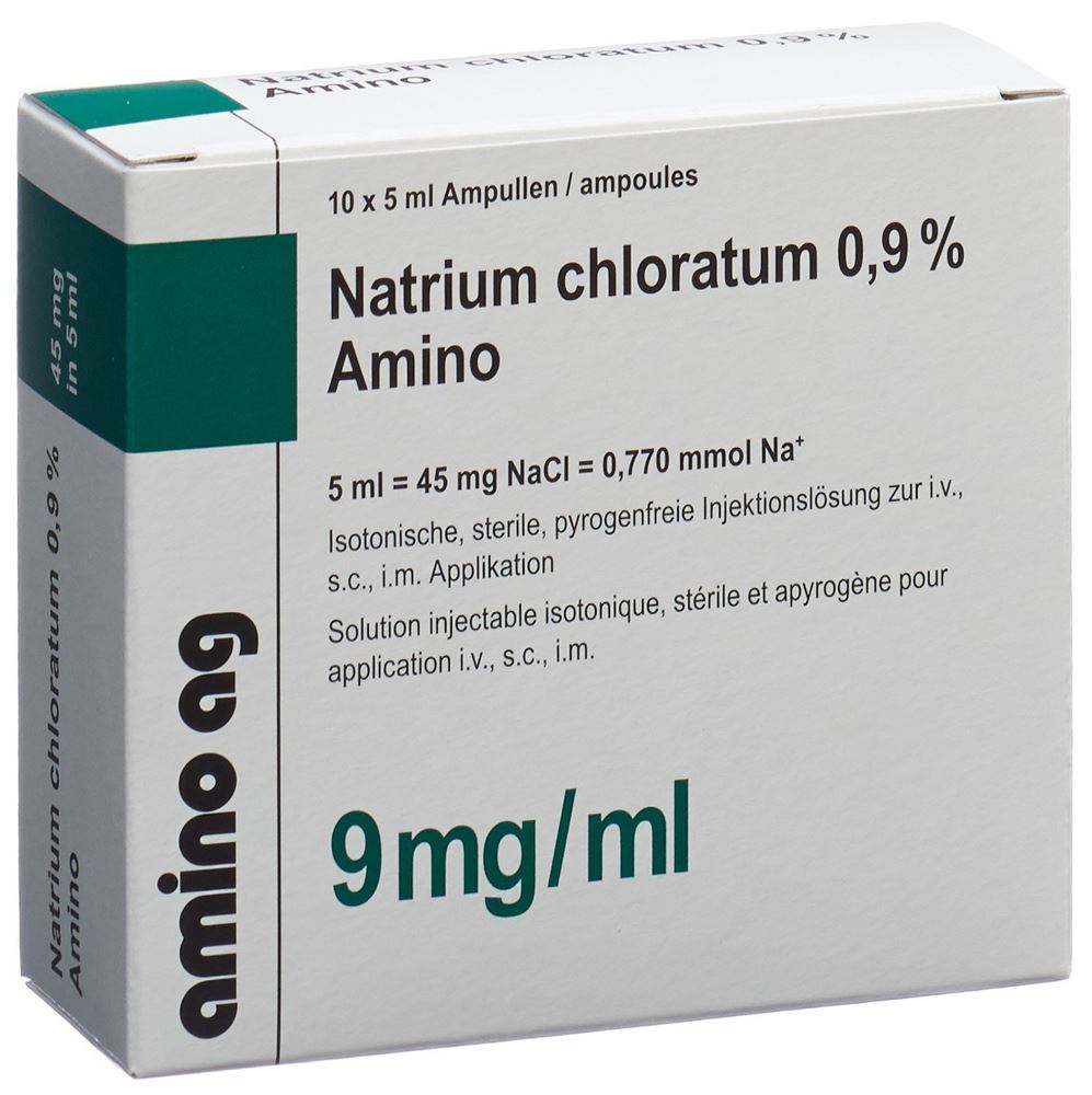 NACL Amino sol inj 0.9 % 5ml amp 10 pce