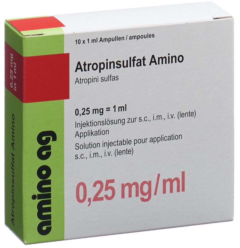 ATROPINSULFAT Amino 0.25 mg/ml 10 amp 1 ml