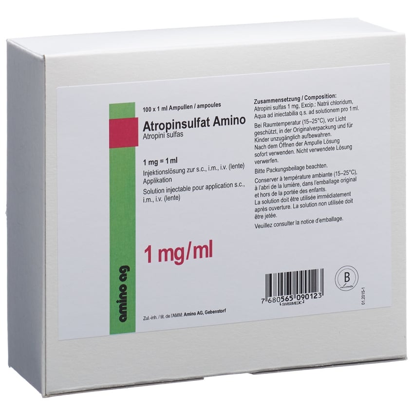 Atropinsulfat Amino 0,5 mg, Injektionslösung