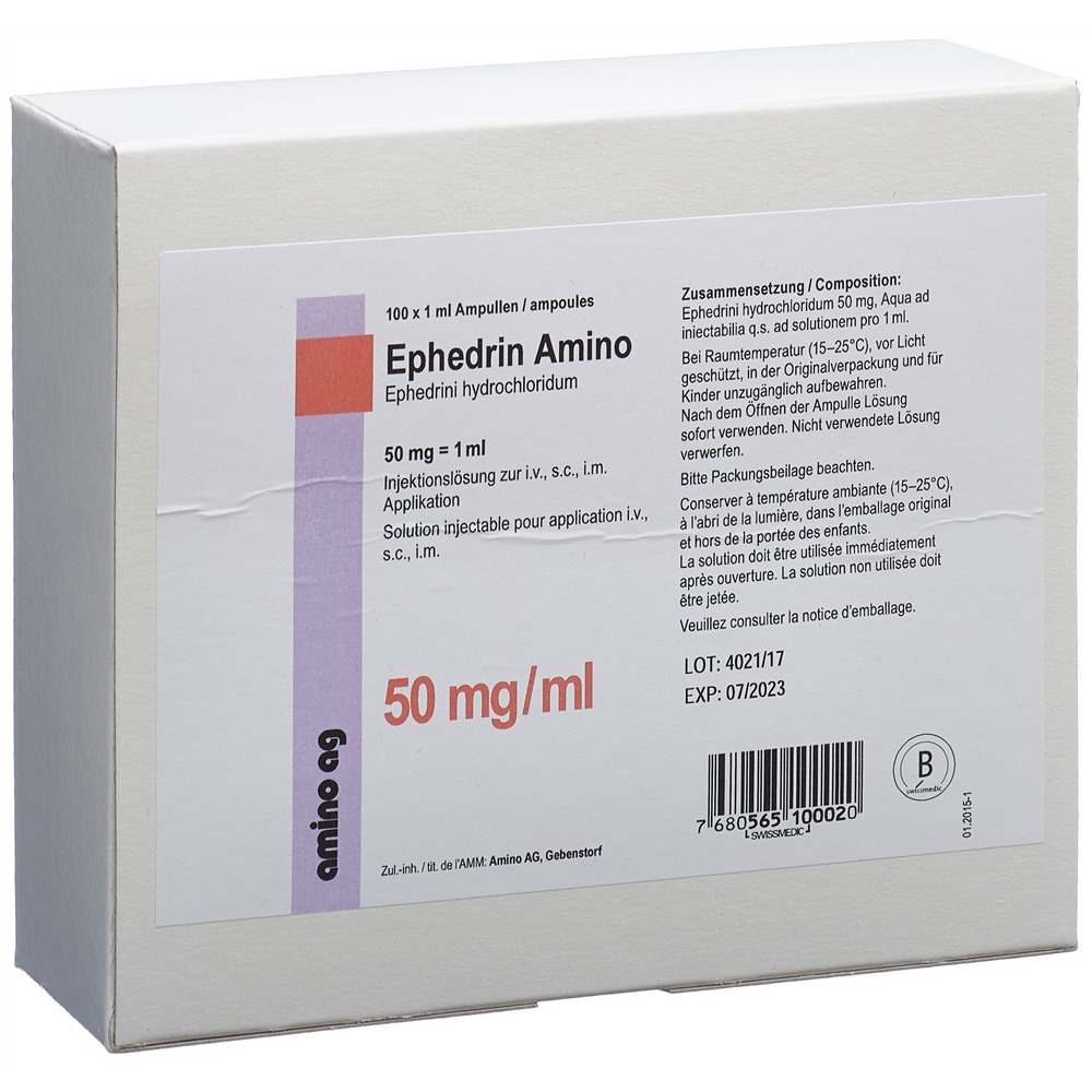 EPHEDRIN Amino sol inj 50 mg/ml 100 amp 1 ml