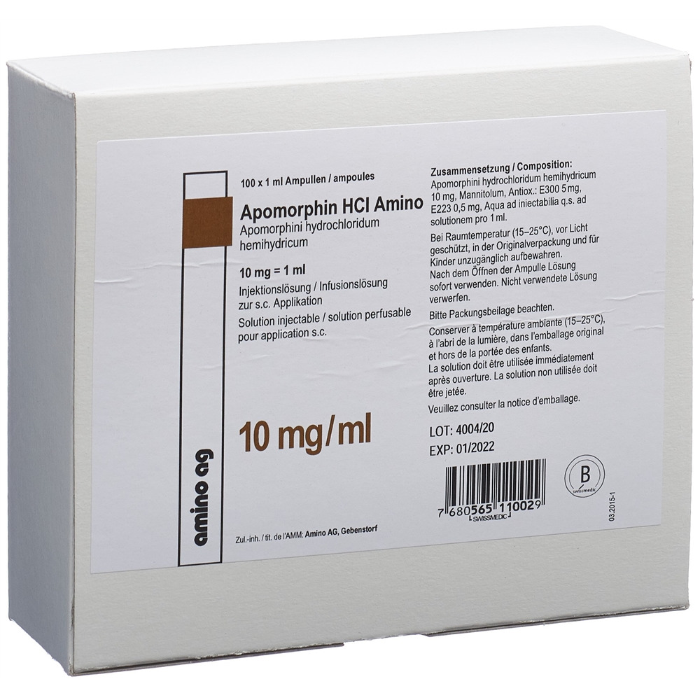 Apomorphin HCI Amino 10mg/ml, Injektionslösung