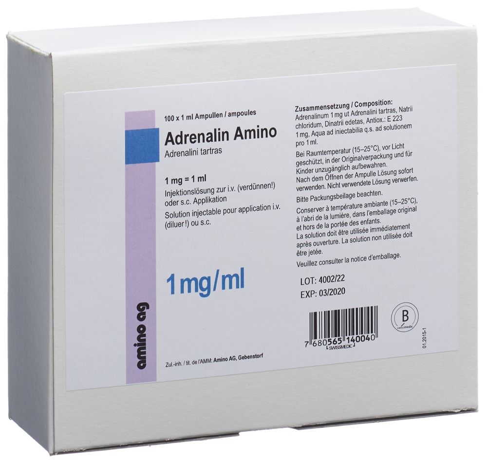Adrenalin Amino 1 mg/ml, Injektionslösung