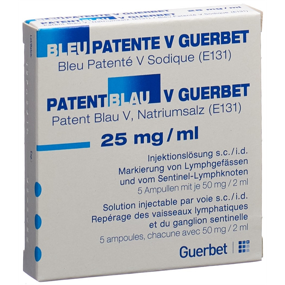 Patentblau V Guerbet, Injektionslösung