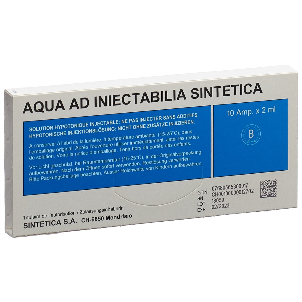 Aqua ad iniectabilia Sintetica, solution injectable