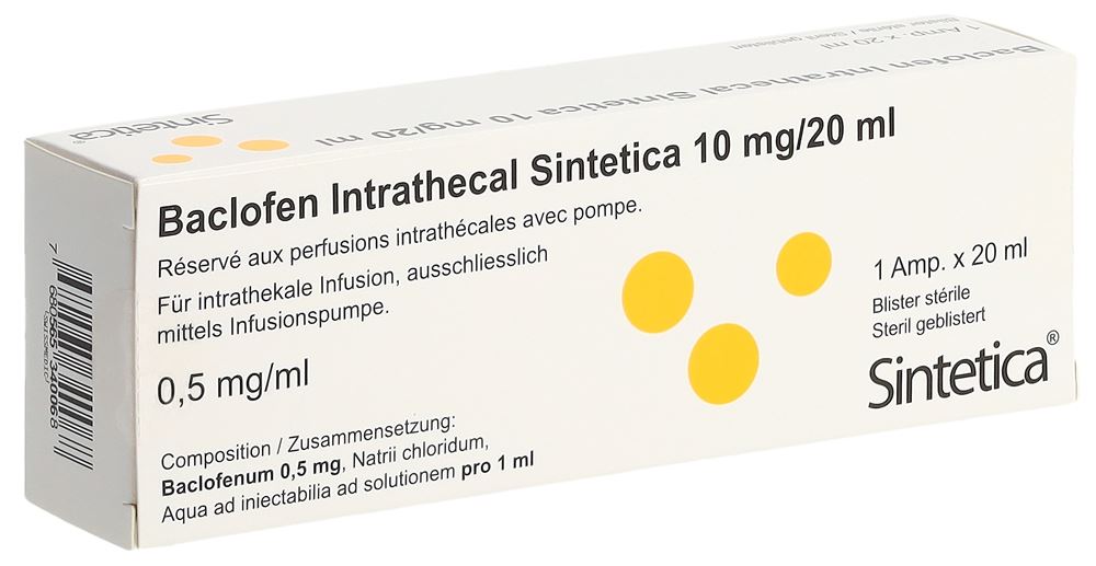 BACLOFEN Intrath Sint 10 mg/20ml bli st amp 20 ml