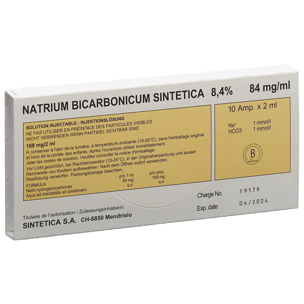 NATRIUM BICARB Sintetica sol inj 8.4 % 10 amp 2 ml