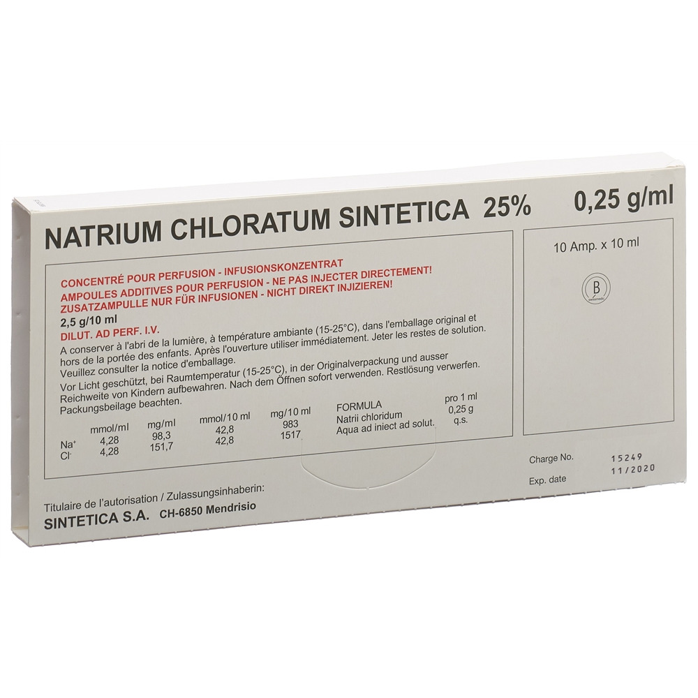 Natrium Chloratum Sintetica 25 %, concentrato di perfusione