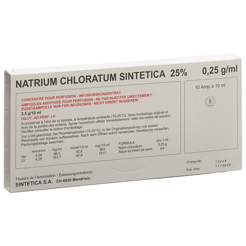 Natrium Chloratum Sintetica 25 %, concentrato di perfusione