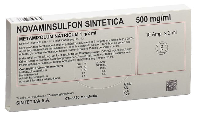 NOVAMINSULFON Sintetica 1 g/2ml 10 amp 2 ml