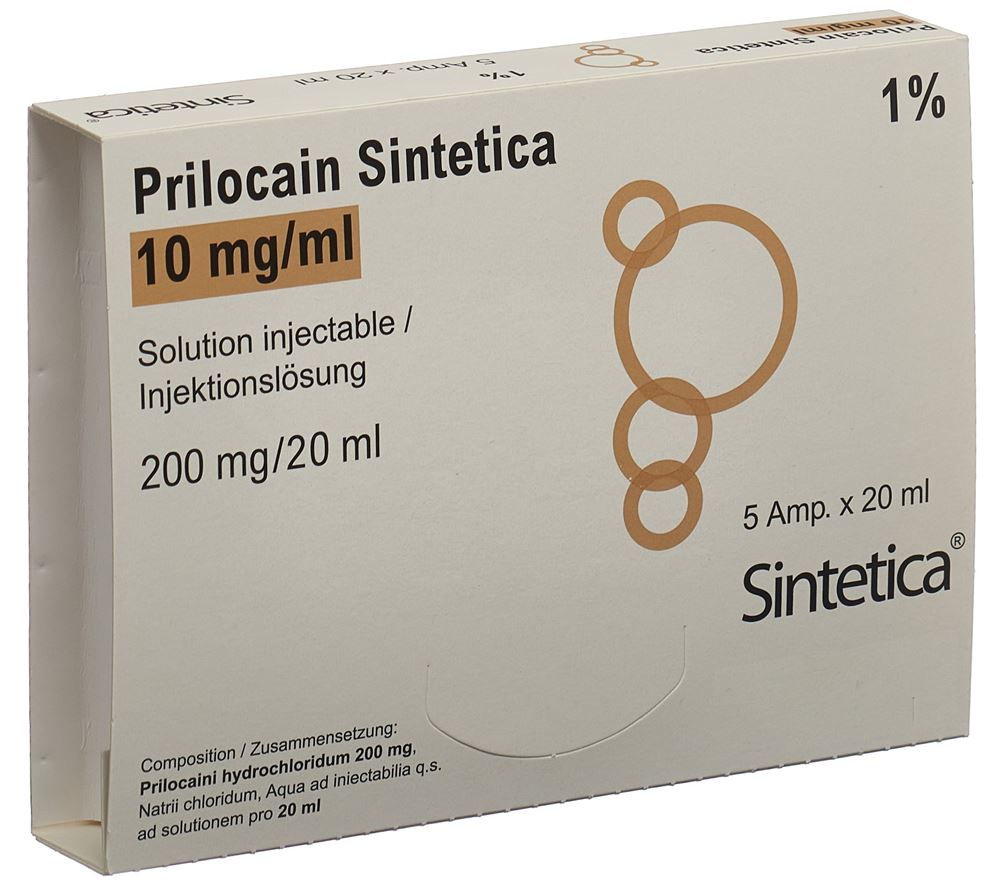 PRILOCAIN Sintetica sol inj 10 mg/ml 5 amp 20 ml