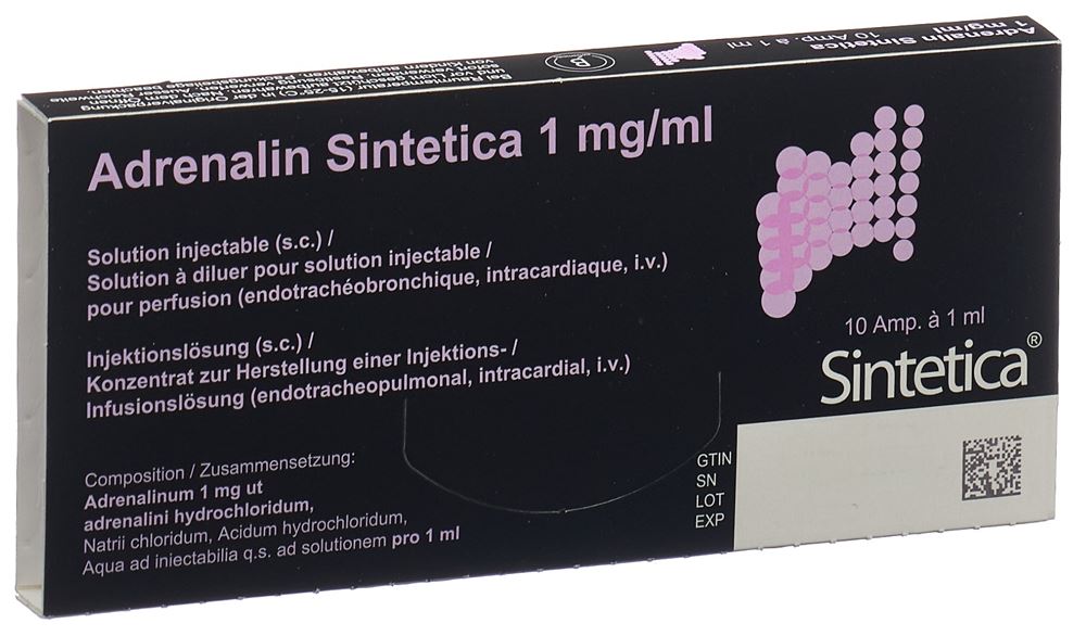 Adrenalin Sintetica 1,0 mg/ml, soluzione iniettabile / concentrato per soluzione iniettabile/per infusione
