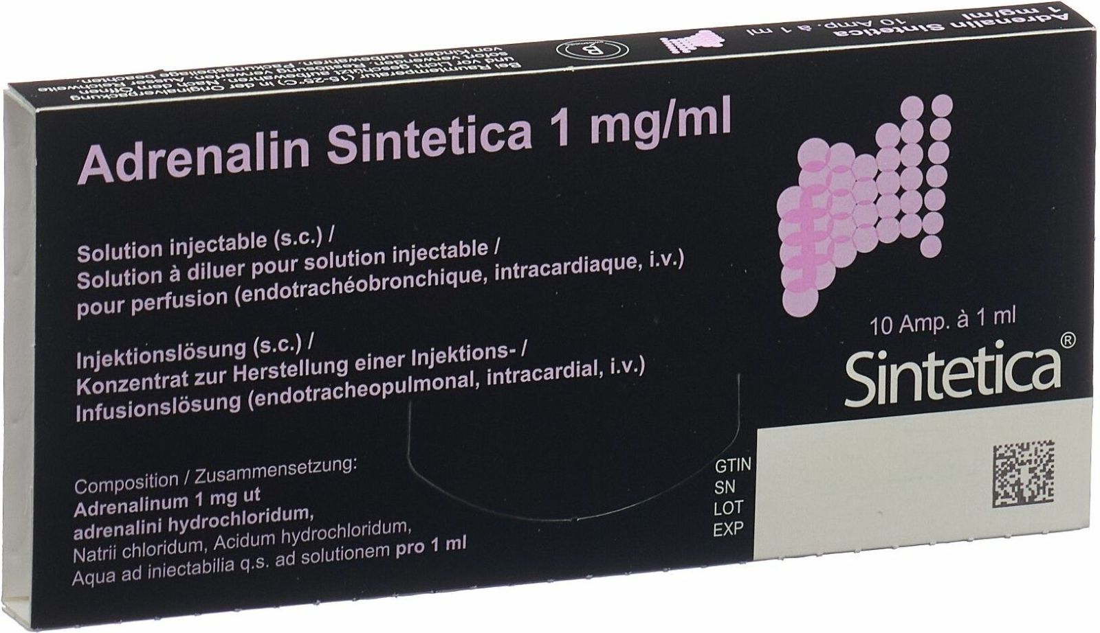 Adrenalin Sintetica 1,0 mg/ml, soluzione iniettabile / concentrato per soluzione iniettabile/per infusione