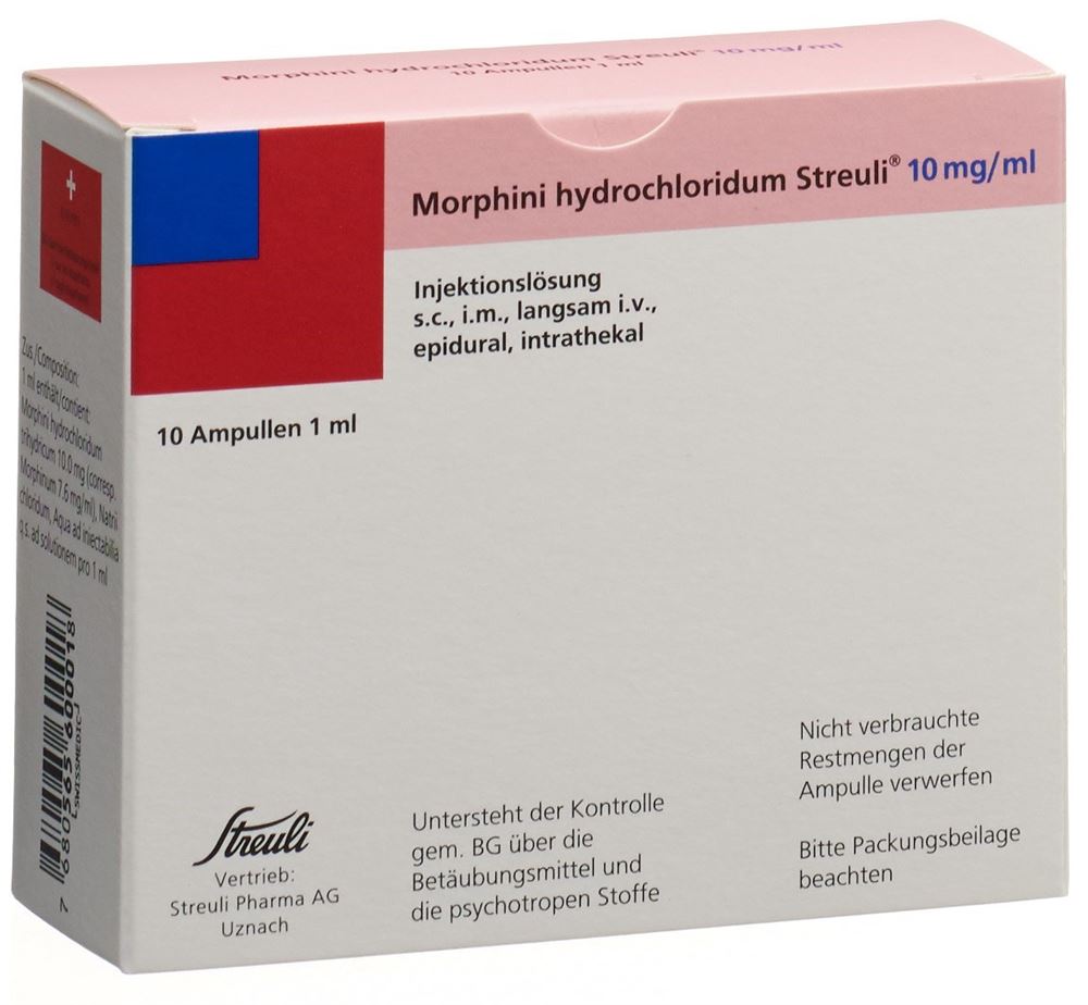 MORPHINI HCL Streuli sol inj 10 mg/ml 10 amp 1 ml