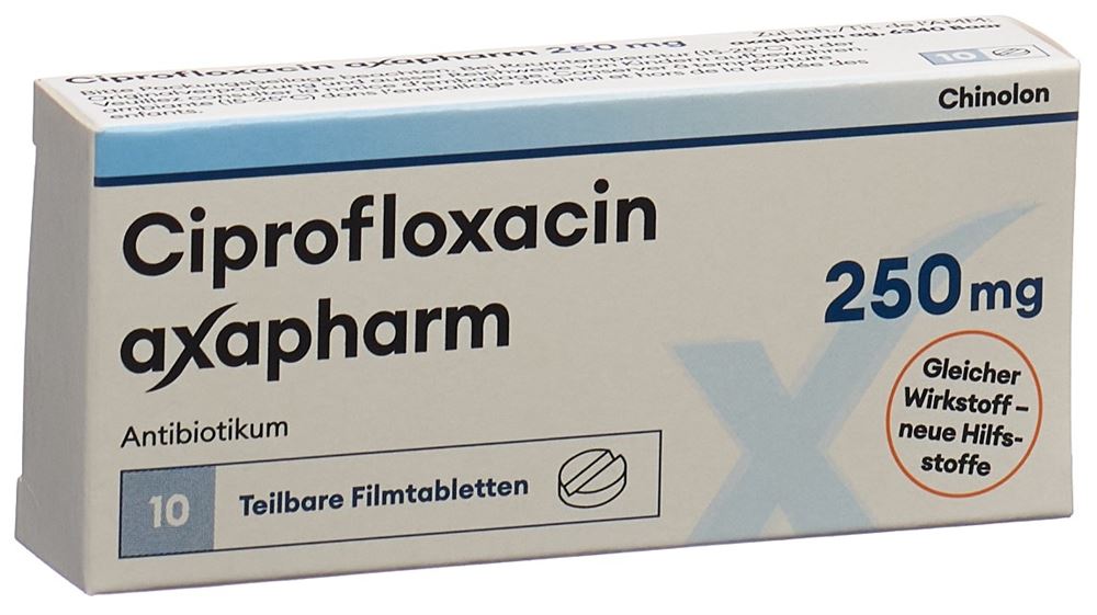 CIPROFLOXACINE axapharm cpr pell 250 mg 10 pce