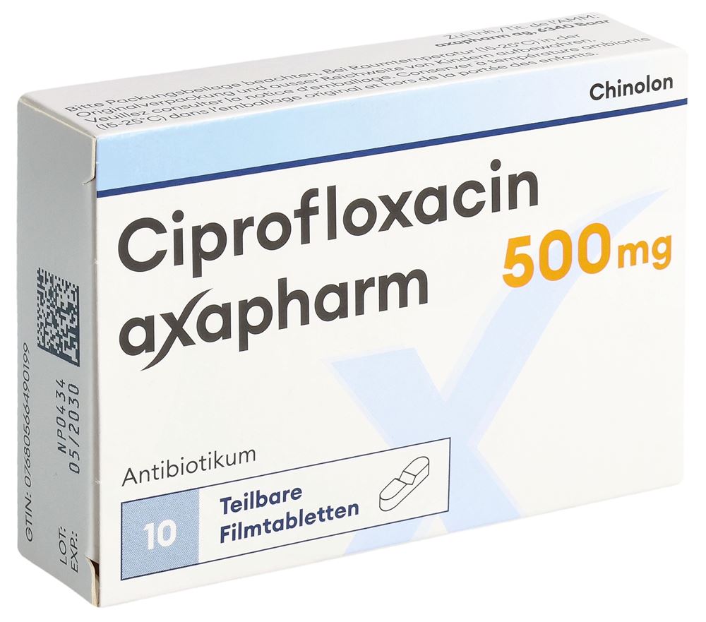 CIPROFLOXACINE axapharm cpr pell 500 mg 10 pce