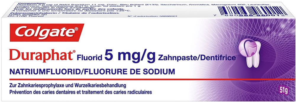 DURAPHAT Fluorid Dentifrice 5 mg/g tb 51 g