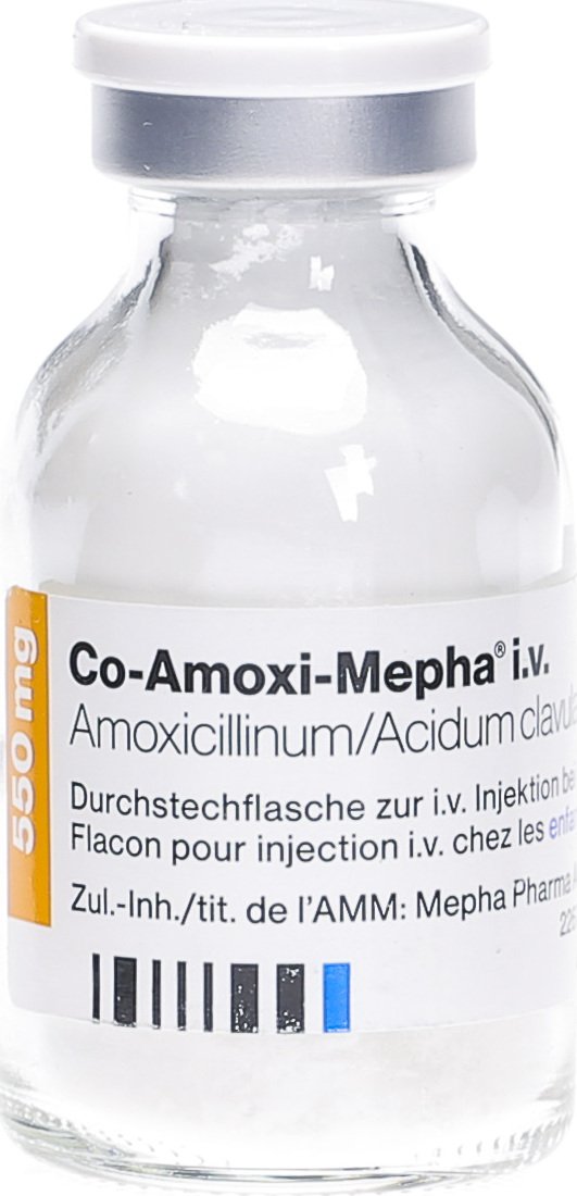 CO-AMOXI Mepha subst sèche 550 mg flac 10 pce