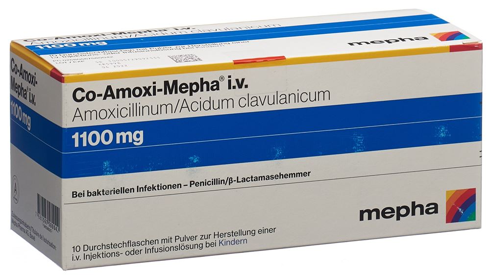 CO-AMOXI Mepha subst sèche 1100 mg flac 10 pce