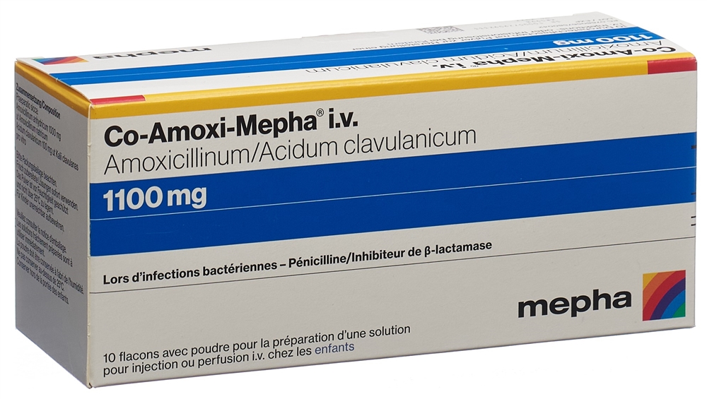 CO-AMOXI Mepha subst sèche 1100 mg flac 10 pce