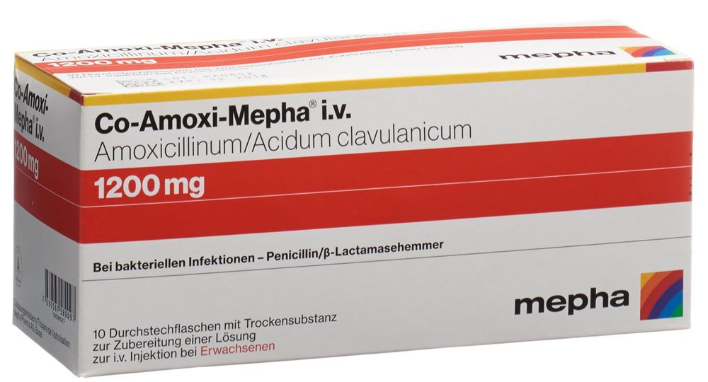 CO-AMOXI Mepha subst sèche 1200 mg flac 10 pce