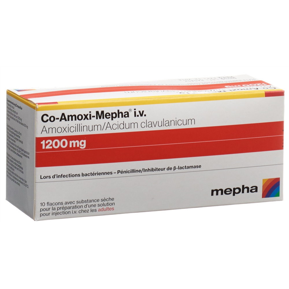 CO-AMOXI Mepha subst sèche 1200 mg flac 10 pce