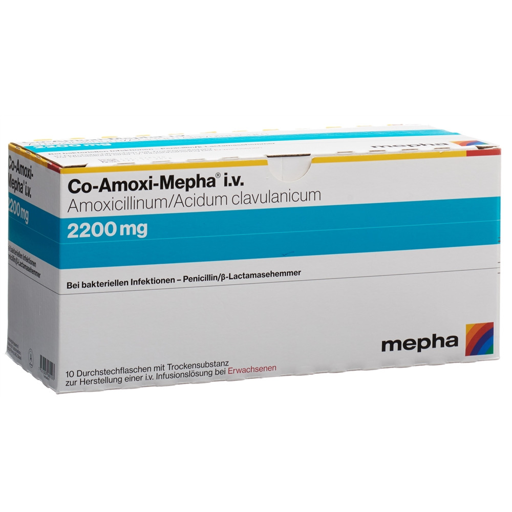 CO-AMOXI Mepha subst sèche 2200 mg fl 100ml 10 pce