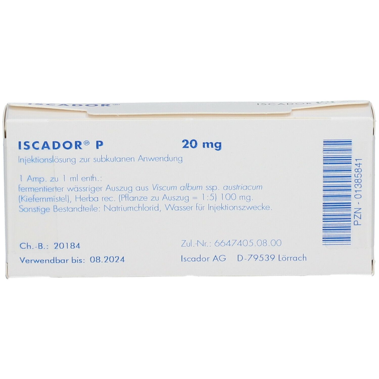 Iscador P 20 mg, Injektionslösung (s.c.)