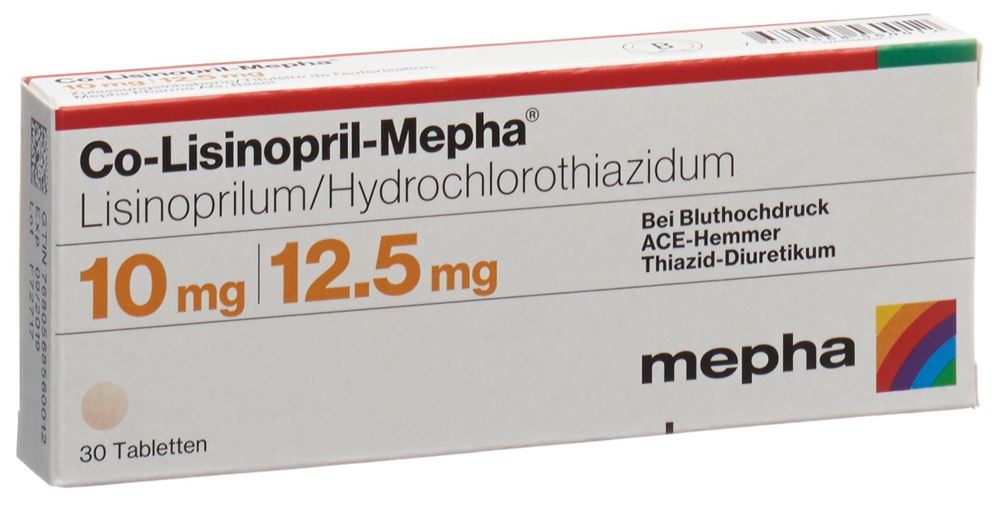 Co-Lisinopril-Mepha 10 mg/12.5 mg, Tabletten