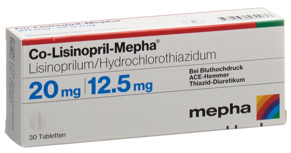 Co-Lisinopril-Mepha 20 mg/12.5 mg, Tabletten