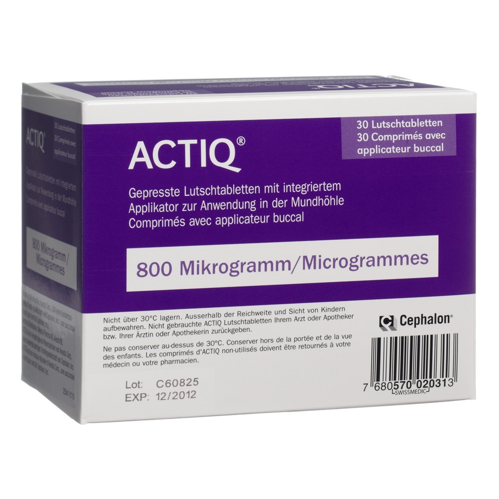 ACTIQ cpr buccaux 800 mcg avec applicateur 30 pce