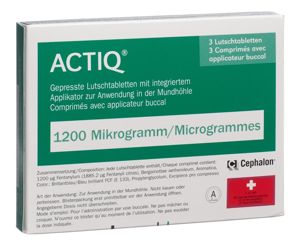 ACTIQ cpr buccaux 1200 mcg avec applicateur 3 pce