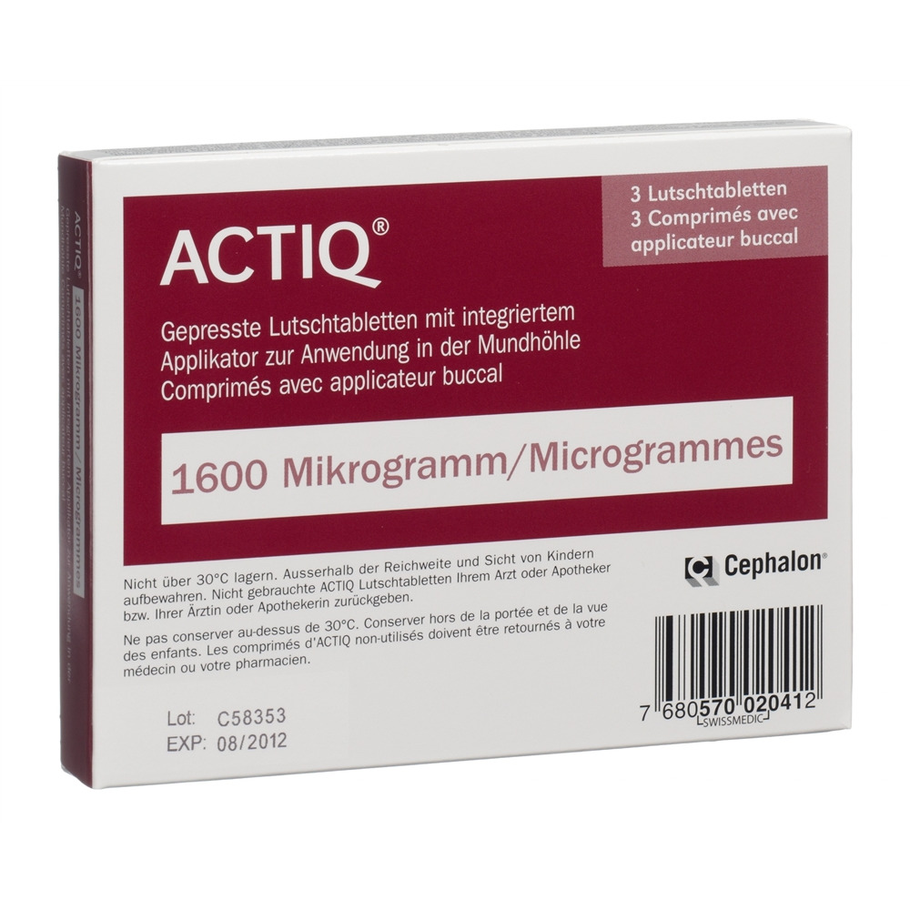 ACTIQ cpr buccaux 1600 mcg avec applicateur 3 pce