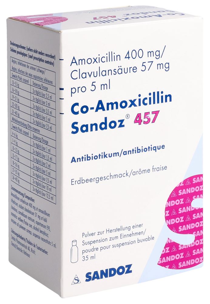 CO-AMOXICILLINE Sandoz pdr p susp 457mg/5ml 35 ml