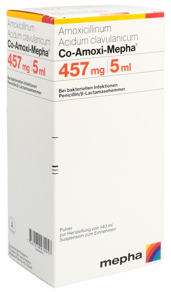CO-AMOXI Mepha pdr 457 mg p susp fl 140 ml