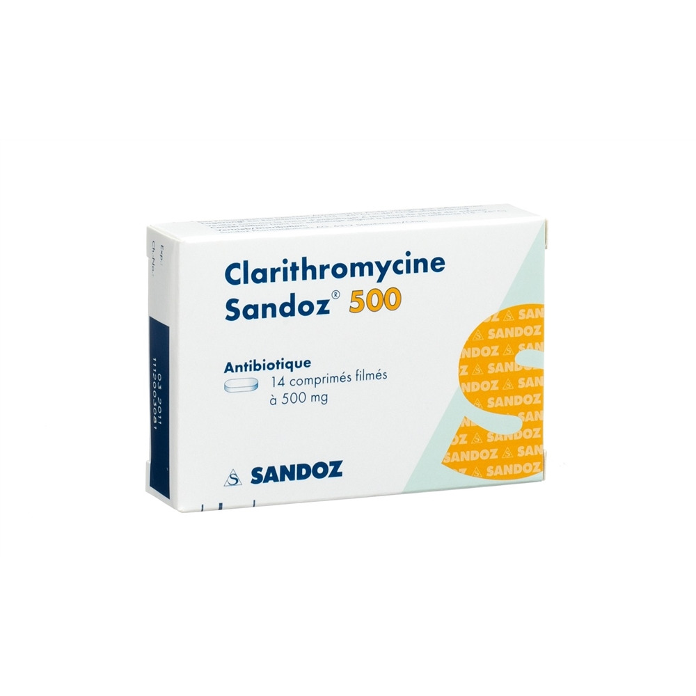 CLARITHROMYCINE Sandoz cpr pell 500 mg 20 pce