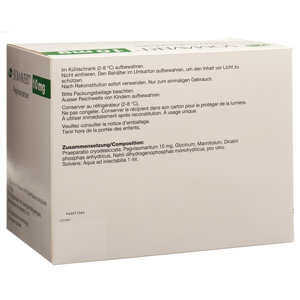 Somavert 10 mg, Pulver und Lösungsmittel zur Herstellung einer Injektionslösung