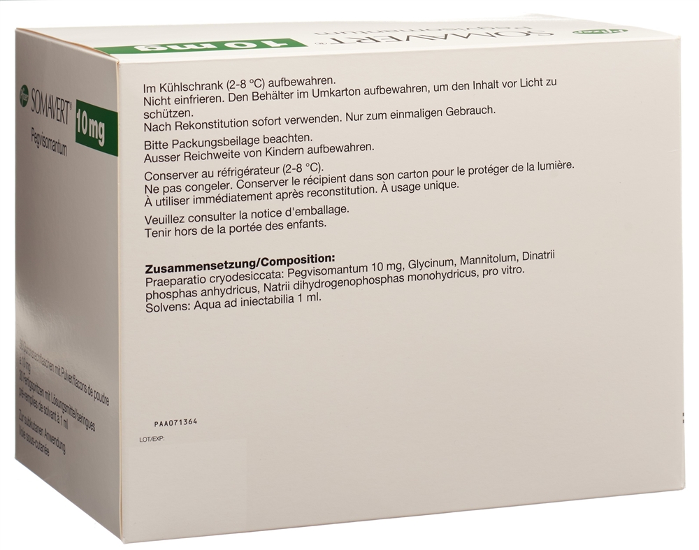 Somavert 10 mg, Pulver und Lösungsmittel zur Herstellung einer Injektionslösung