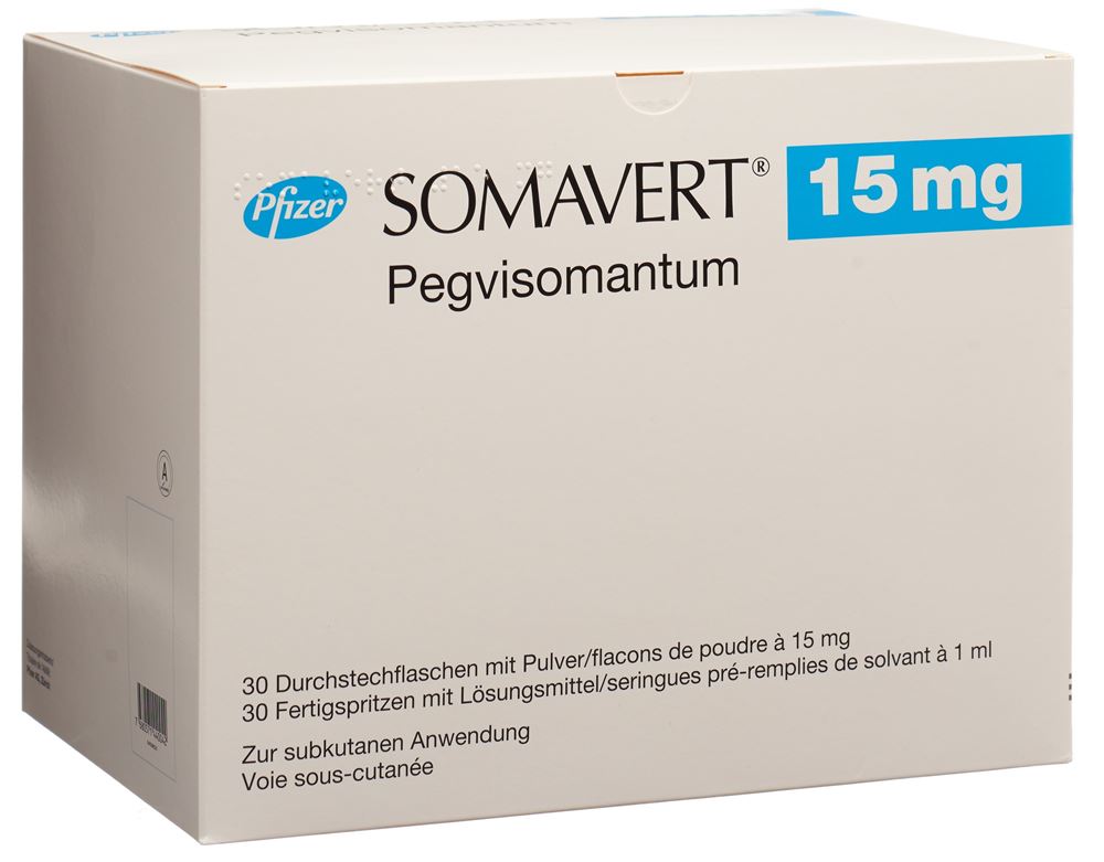 SOMAVERT subst sèche 15 mg c solv (ser pré) 30 pce