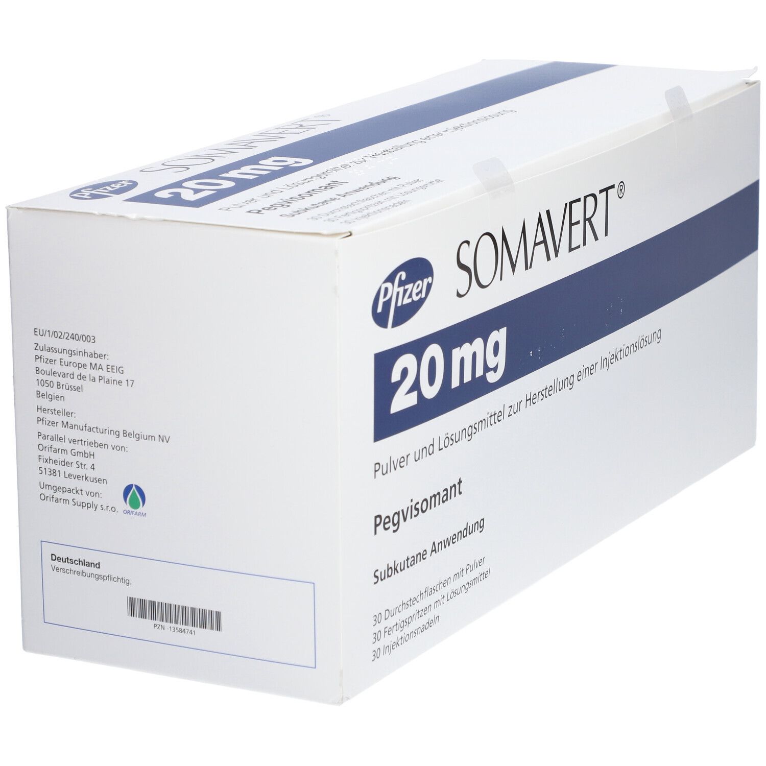 Somavert 20 mg, Pulver und Lösungsmittel zur Herstellung einer Injektionslösung