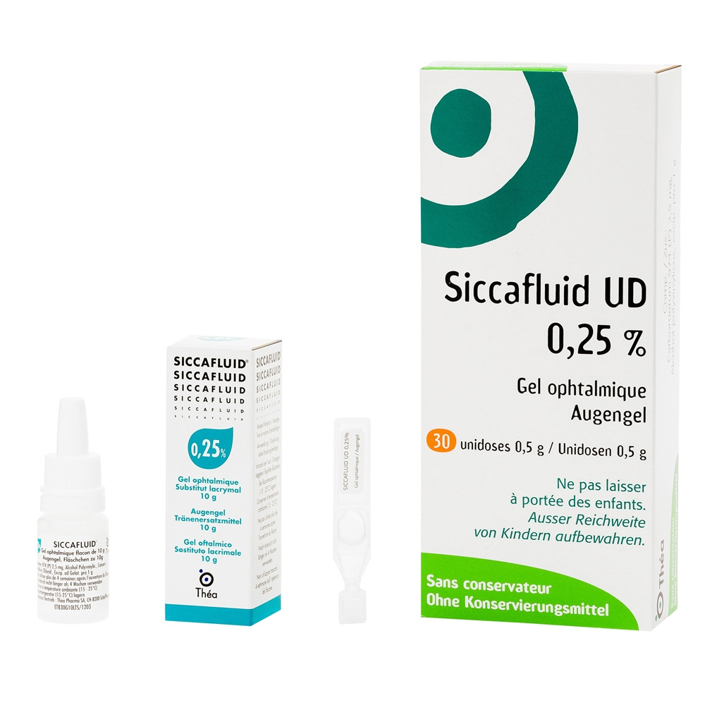 Siccafluid UD 0.25 %, gel ophtalmique