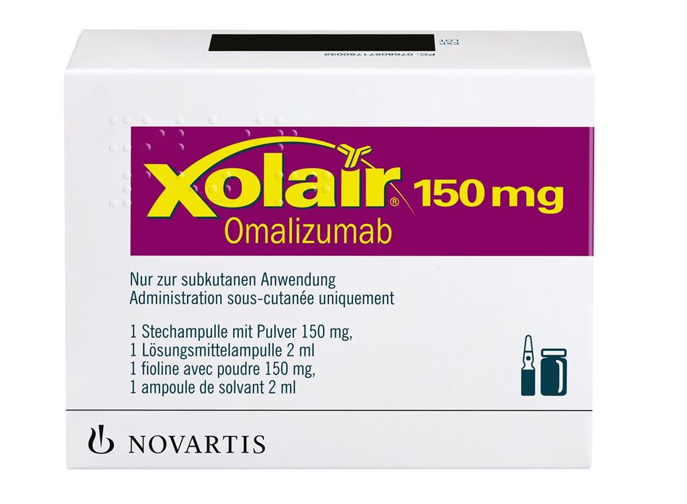 XOLAIR subst sèche 150 mg c solv flac