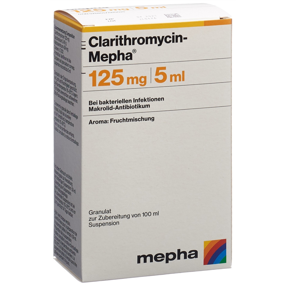 Clarithromycin-Mepha 125, Granulat zur Herstellung einer Suspension zum Einnehmen