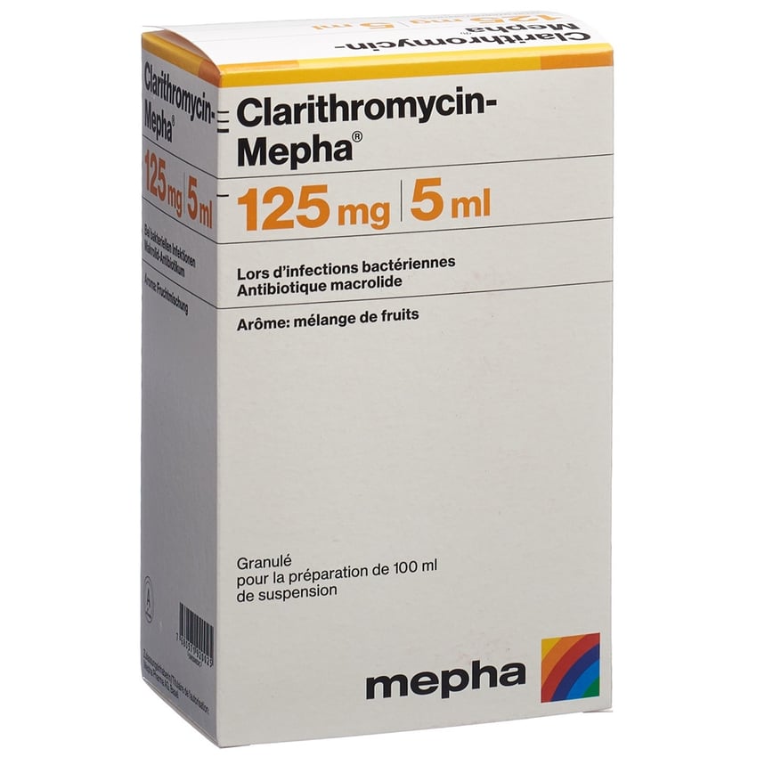 CLARITHROMYCIN Mepha gran 125 mg/5ml p susp 100 ml