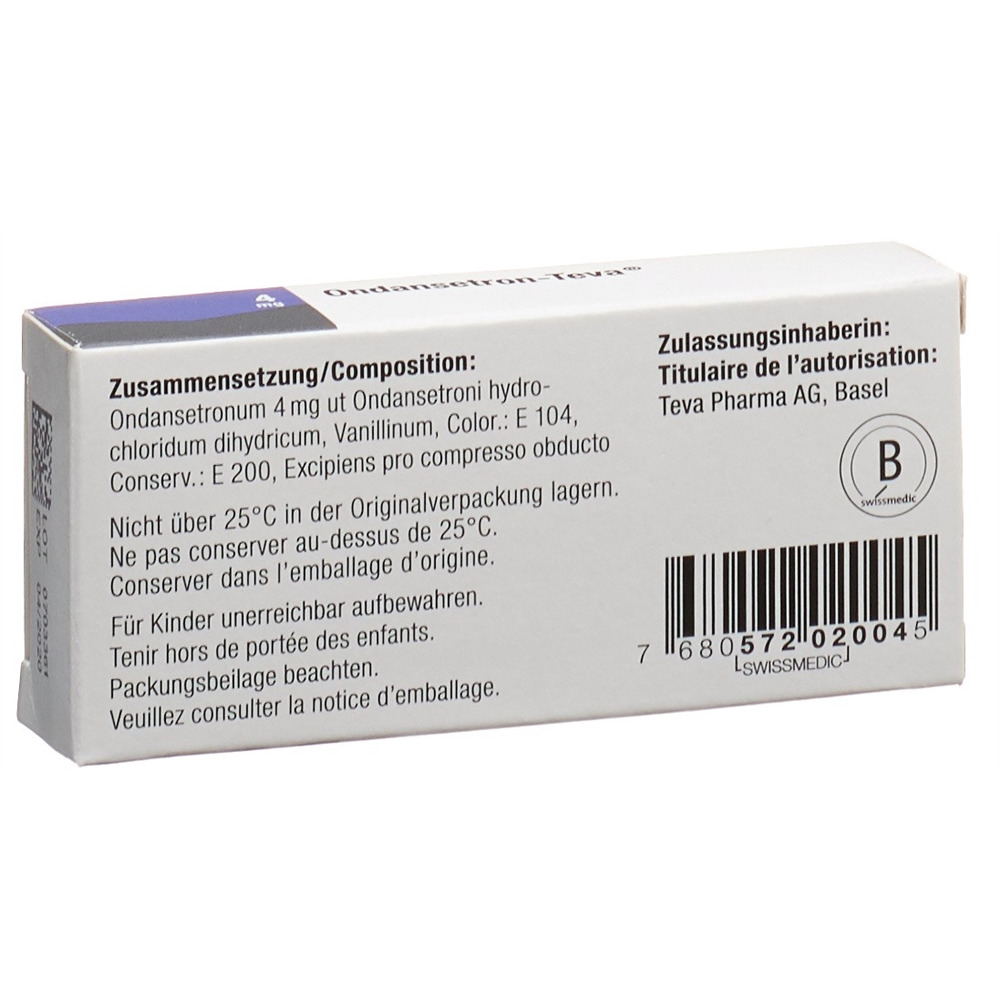 Ondansetron-Teva, 4 mg, Filmtabletten
