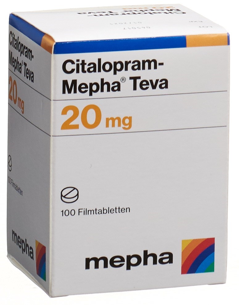 CITALOPRAM Mepha Teva cpr pell 20 mg bte 100 pce