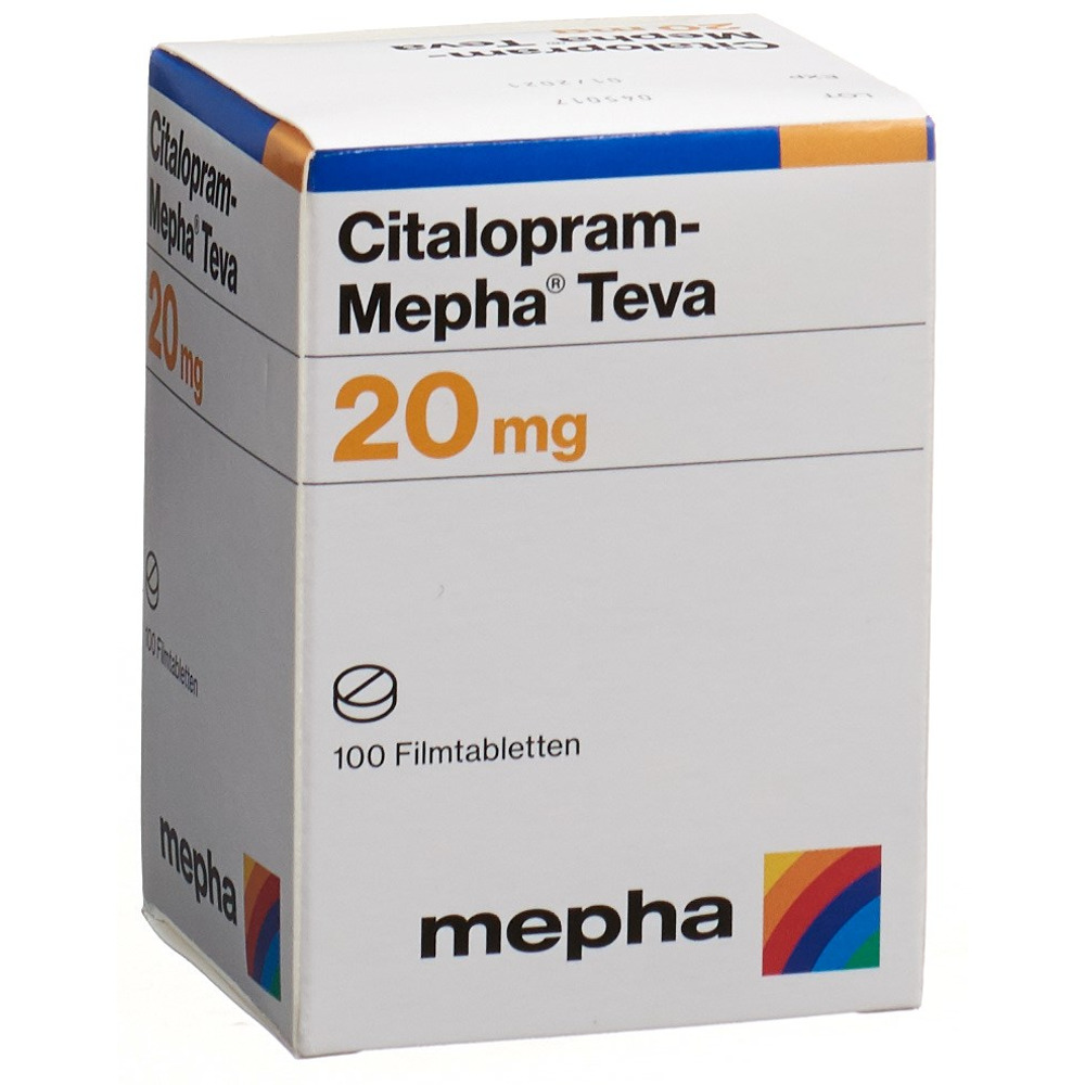 CITALOPRAM Mepha Teva cpr pell 20 mg bte 100 pce