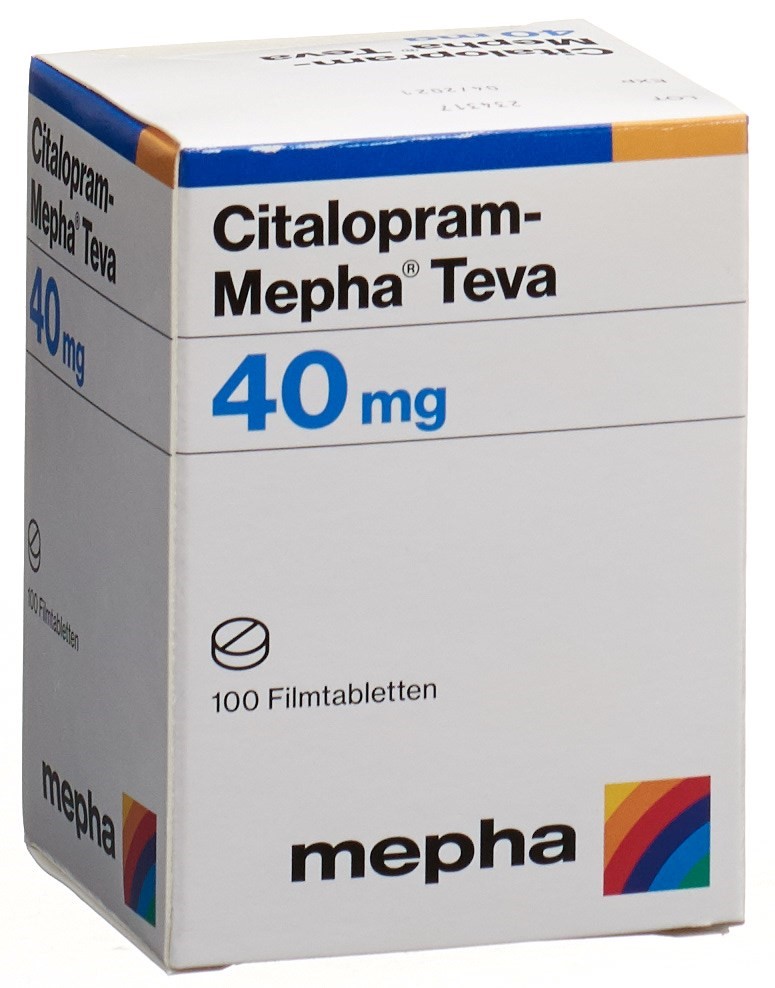 CITALOPRAM Mepha Teva cpr pell 40 mg bte 100 pce