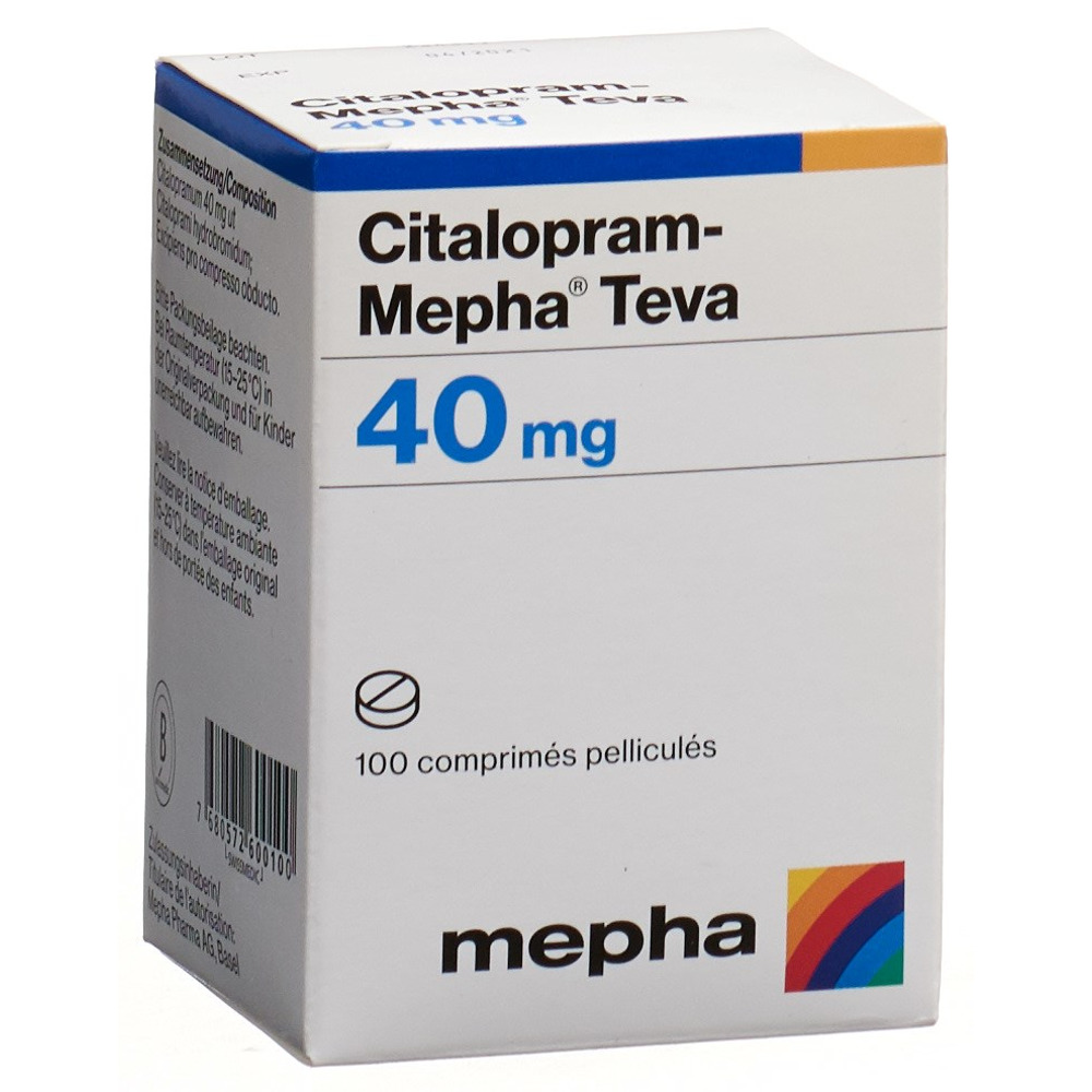 CITALOPRAM Mepha Teva cpr pell 40 mg bte 100 pce