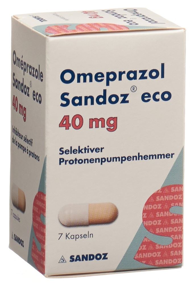 OMEPRAZOLE Sandoz eco caps 40 mg bte 7 pce